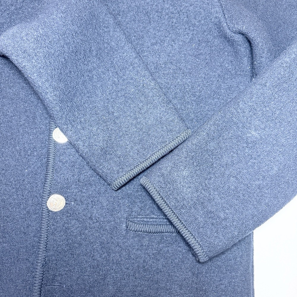 Navy Wool Blend Button-Front Blazer Jacket - image 4